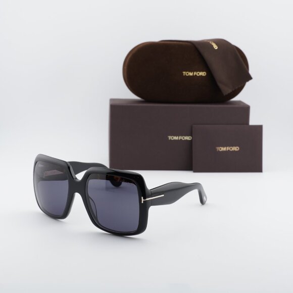 Tom Ford Aurora FT1194 52E Square Sunglasses - Black/Smoke main image 7